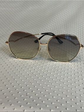 Martha Stewart Gold Frame Sunglasses with Brown Gradient Lenses